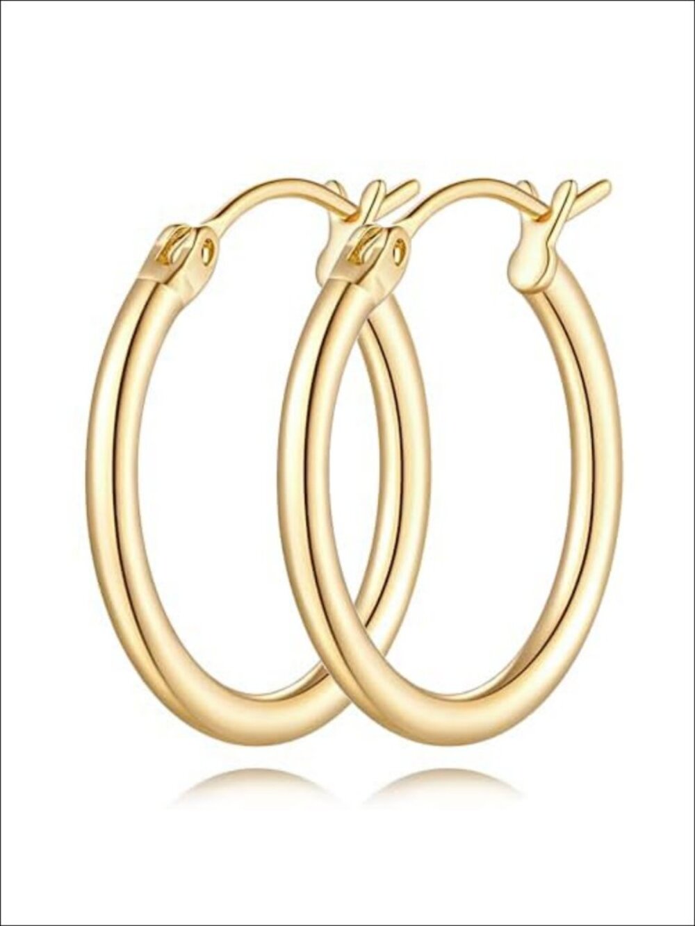 14K Gold Plated Hoop Earrings Latch Back Small Hoops